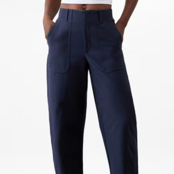 Athleta - Skyline High Rise Barrel Leg Pant Navy Blue Size 8 - Picture 1 of 14